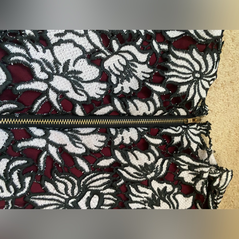 Floral Black and White Sleeveless Dress US 6 - Picture 7 of 10